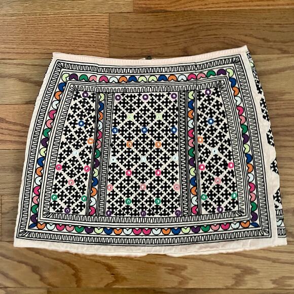 Majorelle Port Skirt Womens XS Multicolor Embroidery Boho Festival Maximalist - Picture 2 of 9